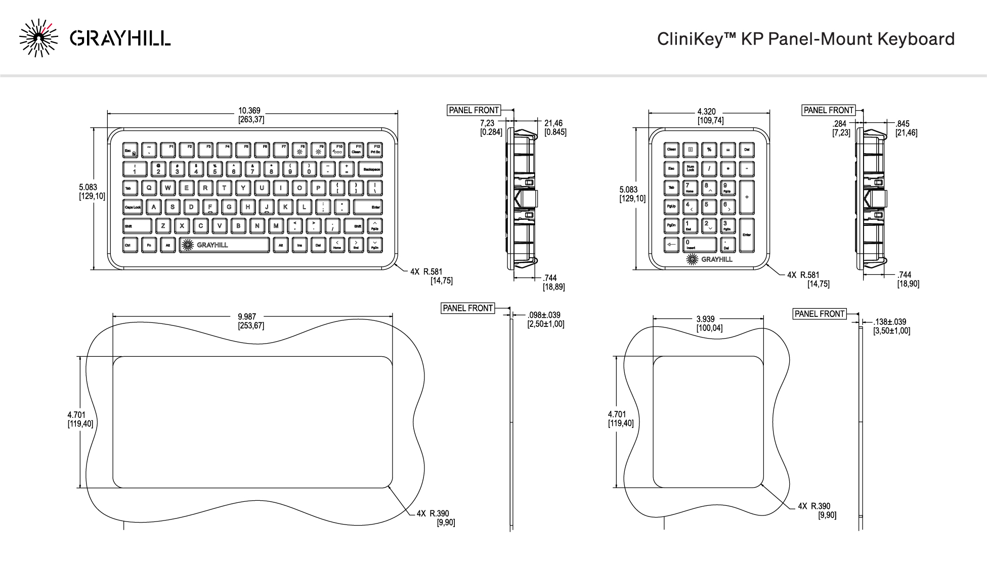 KP56 CliniKey Number Keypad | Grayhill